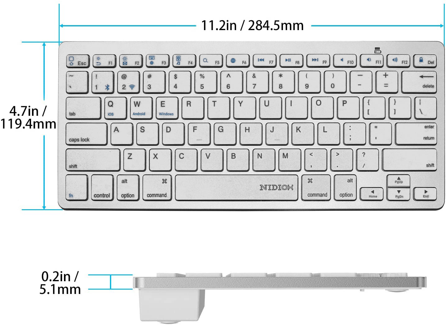 Wireless Keyboard 2.4G Ultra-Thin Sleek Design for Windows, Computer, Desktop, PC, Notebook, Laptop