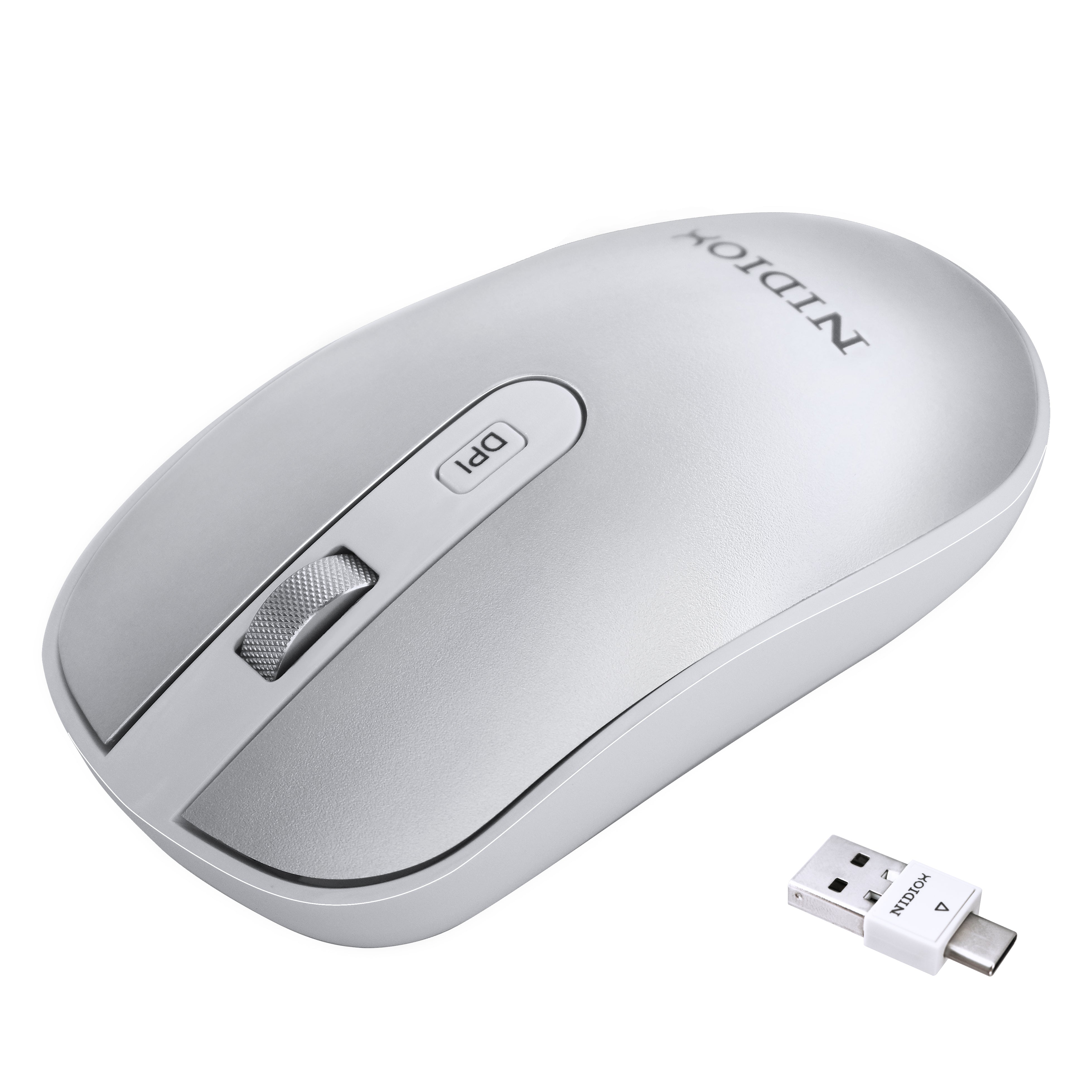 Nidiox Wireless Mouse, Bluetooth Mouse 2.4G Portable Mobile Computer Mouse with USB Nano Receiver for Notebook, PC, Laptop, Computer, MacBook and iPad, Responds up to 10m (33 ft)