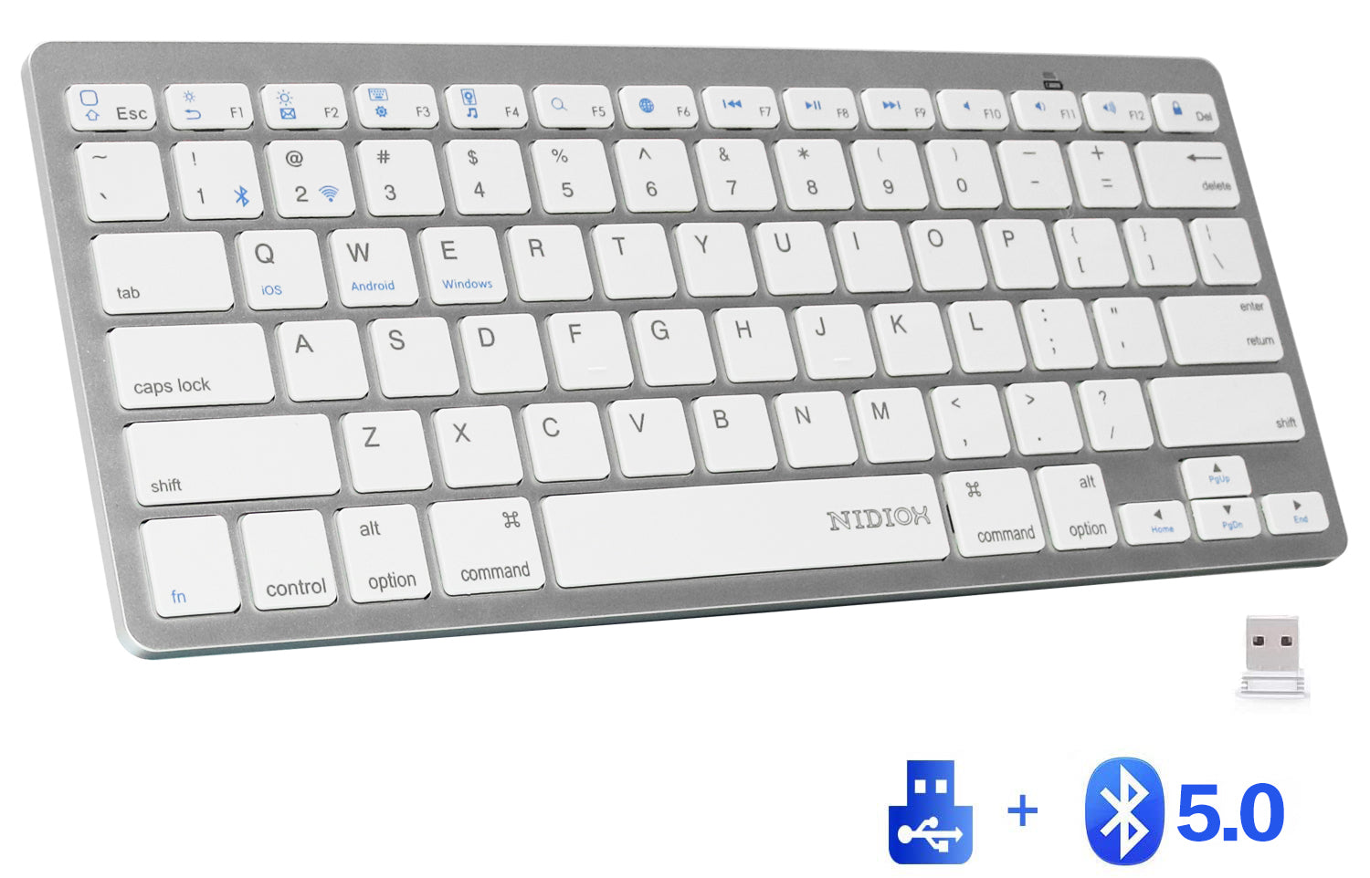 Wireless Keyboard 2.4G Ultra-Thin Sleek Design for Windows, Computer, Desktop, PC, Notebook, Laptop