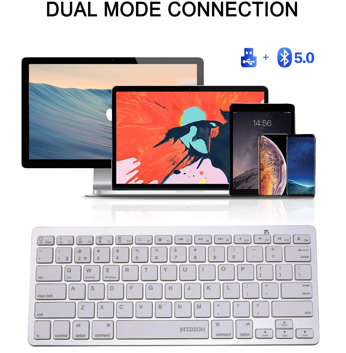 Wireless Keyboard 2.4G Ultra-Thin Sleek Design for Windows, Computer, Desktop, PC, Notebook, Laptop