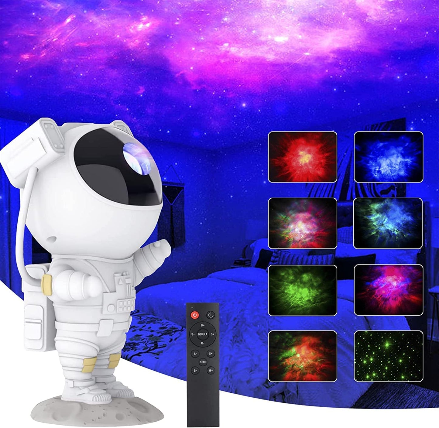 Star Projector Galaxy Night Light,Astronaut Space Projector,Starry Nebula  Ceiling LED Lamp with Remote,Kids Room Decor Aesthetic,Gifts for